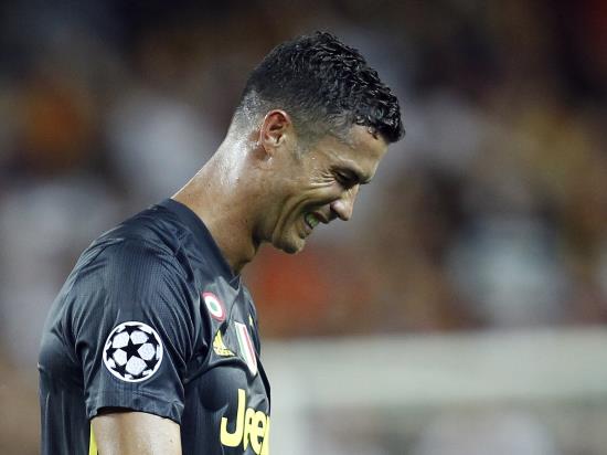 Valencia 0 - 2 Juventus: Cristiano Ronaldo sent off on European bow for Juventus but Italians still win