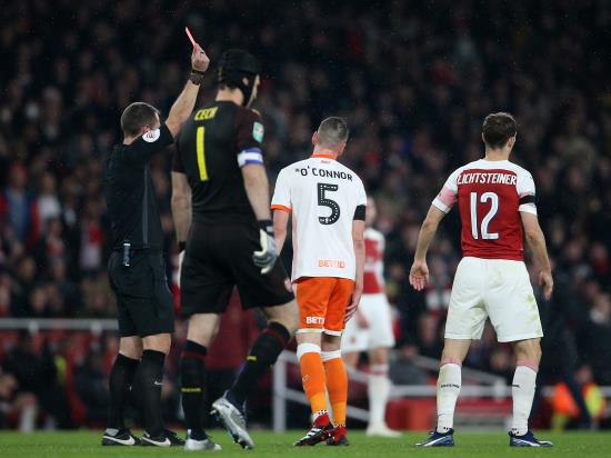 Arsenal 2 - 1 Blackpool: McPhillips rues red card after Blackpool threaten Arsenal in Carabao Cup