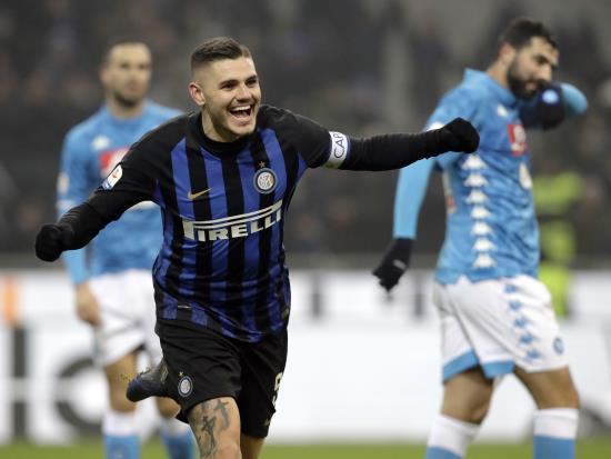 Inter snatch late victory against nine-man Napoli