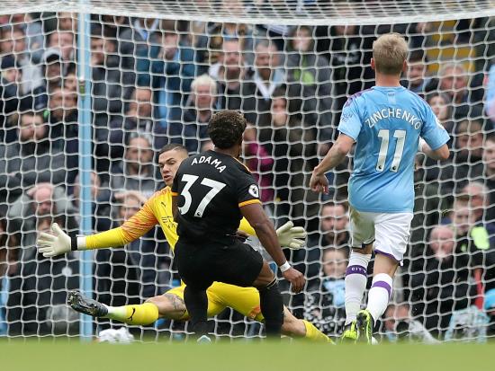 Adama Traore’s late brace earns Wolves shock victory at Manchester City