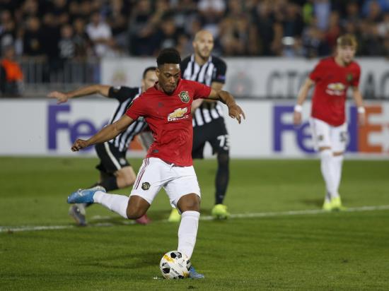Anthony Martial on target as Manchester United battle to win in Belgrade