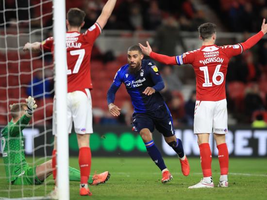 Lewis Grabban’s late equaliser rescues Forest at lowly Middlesbrough