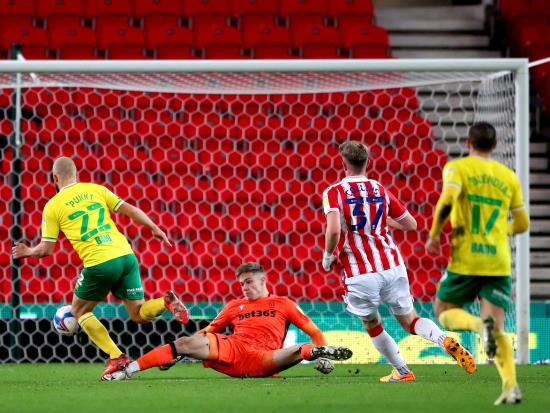 Teemu Pukki at the double as 10-man Norwich survive Stoke fightback