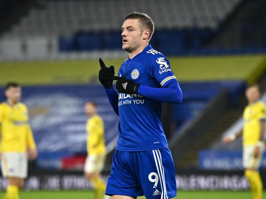 Jamie Vardy scores on landmark appearance as Leicester beat Brighton
