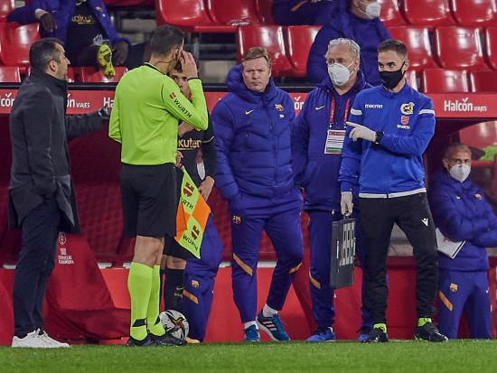 Ronald Koeman frustrated by Barcelona’s defeat to Sevilla in Copa del Rey tie