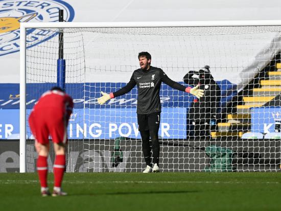 More misery for Alisson and Liverpool as champions lose at Leicester