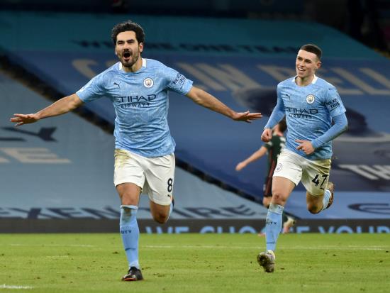 Ilkay Gundogan double delivers record-extending 16th straight win for Man City