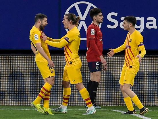 Osasuna 0 - 2 Barcelona: Barcelona win at Osasuna to close within two points of La Liga summit