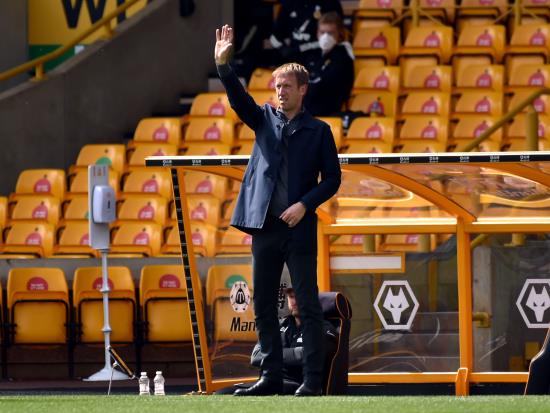 Graham Potter rues missed chance to secure survival after late defeat at Wolves