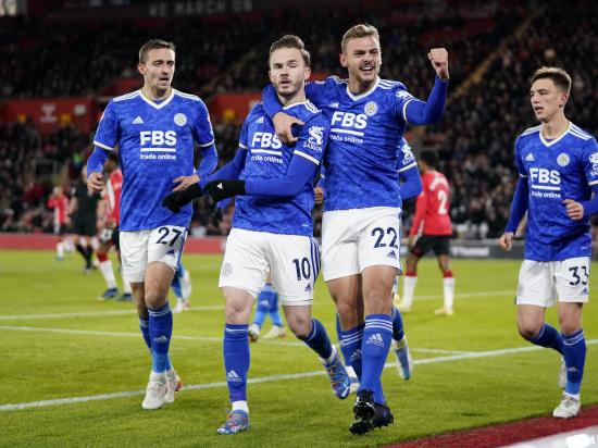 James Maddison scores again but Leicester drop points at Southampton