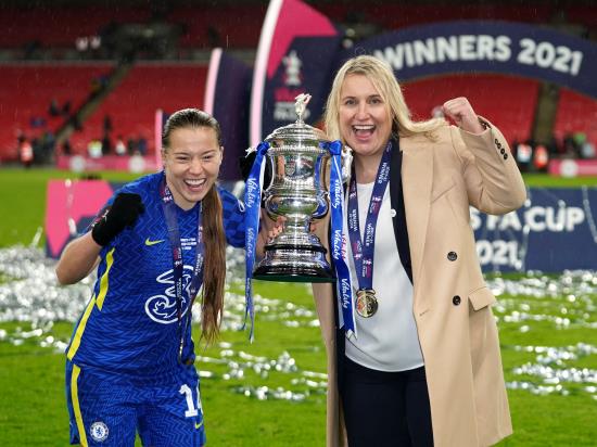 Emma Hayes hails unstoppable pair Fran Kirby and Sam Kerr after FA Cup triumph