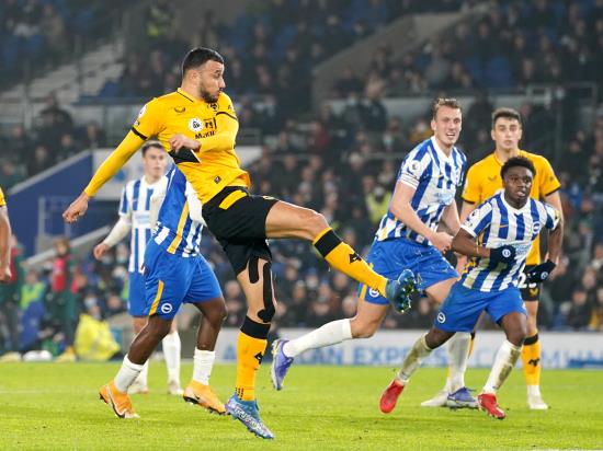 Brighton’s winless run continues as Romain Saiss goal earns victory for Wolves