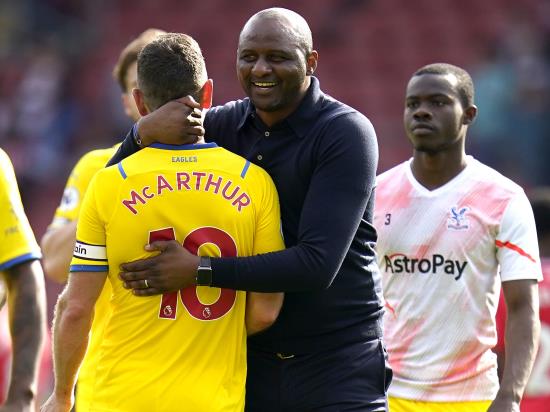 Patrick Vieira praises Crystal Palace’s character after come-from-behind victory