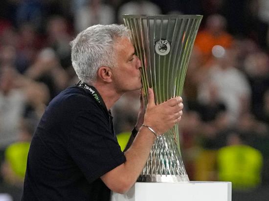 Jose Mourinho toasts Roma’s success in first Europa Conference League final
