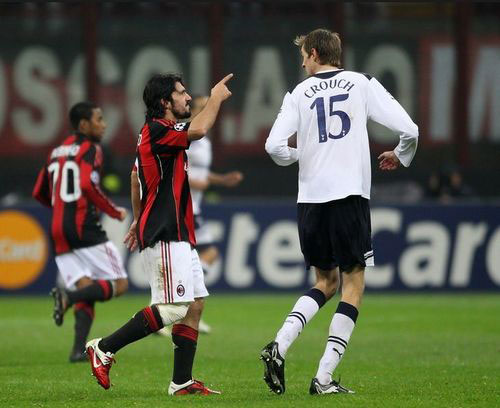 Gennaro Ivan Gattuso of AC Milan reacts during the UEFA Champions League