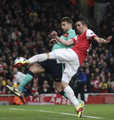 Arsenal  against Barcelona  during their Champions League soccer match in London