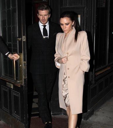 David Beckham and Victoria Beckham out to dinner at Minetta Tavern for Valentine's Day