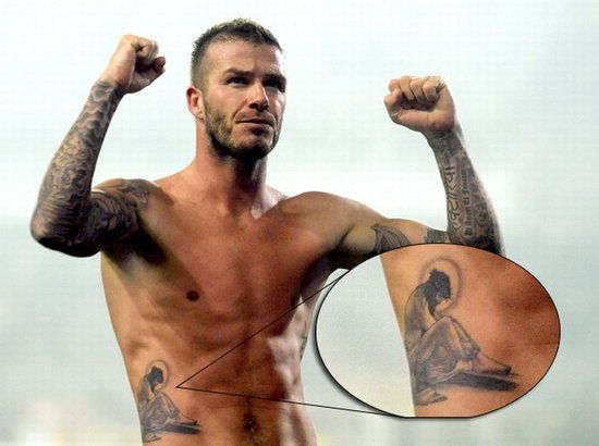 Beckham's Tattoos across his body