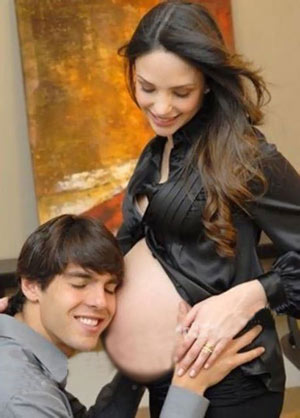 Kaka and his pregnant wife