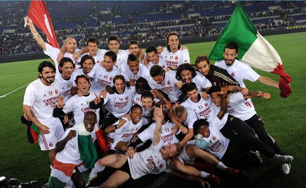 AC Milan celebrated their wining