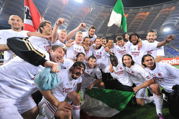 AC Milan celebrated their wining