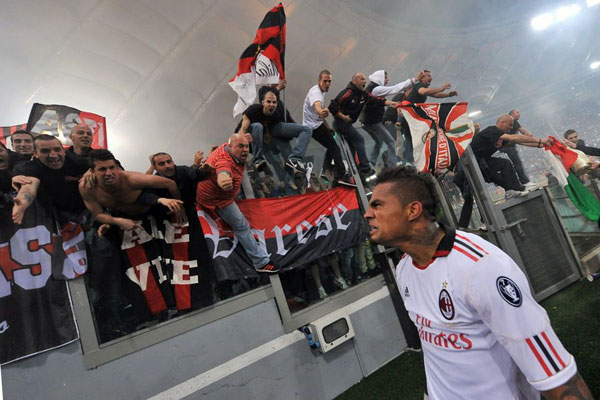 AC Milan celebrated their wining