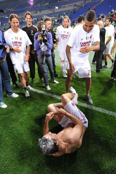 AC Milan celebrated their wining