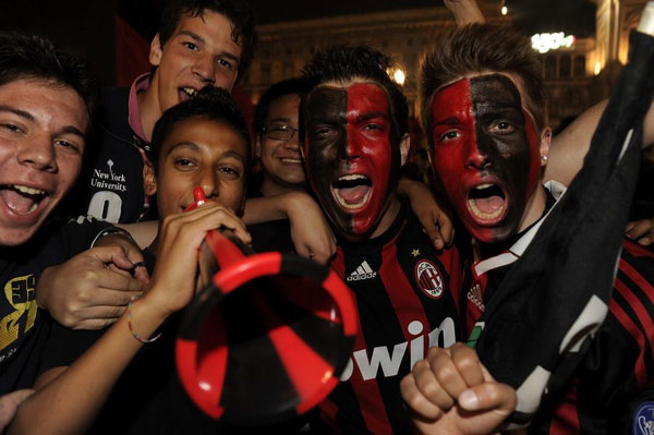 AC Milan celebrated their wining