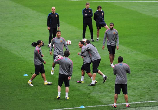 Picture Special: Barcelona's training on the eve of the UEFA Champions League final