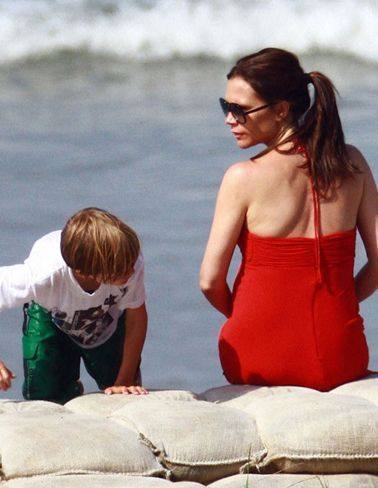 Victoria Beckham had taken a walk by the sea with her family