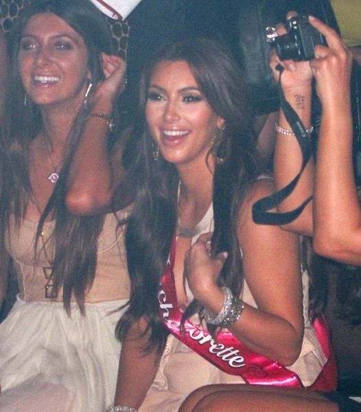 Kim Kardashian revelled far into the night in the bar