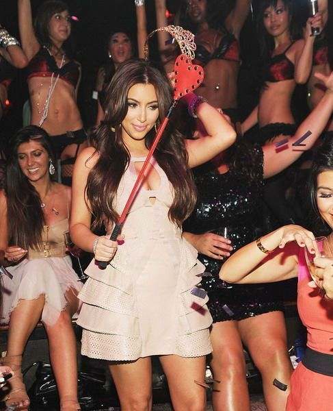 Kim Kardashian revelled far into the night in the bar