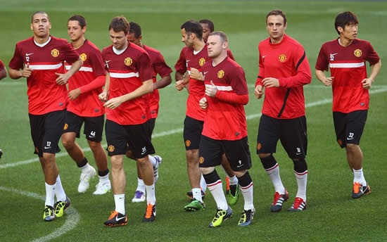 Manchester United trains for Championship League