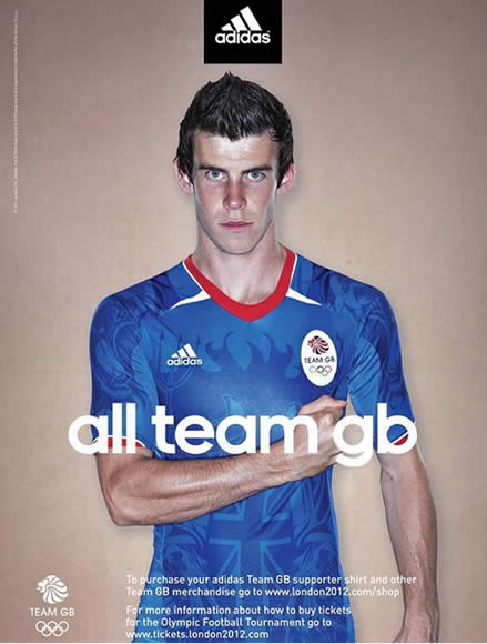 Gareth Bale wears Team GB shirt