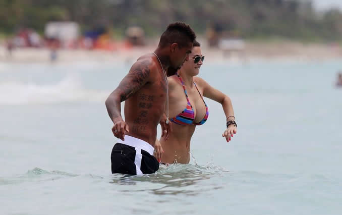 Kevin-Prince Boateng has a taste of summer with lovely girlfriend