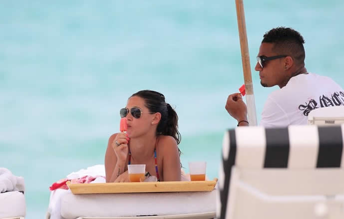 Kevin-Prince Boateng has a taste of summer with lovely girlfriend