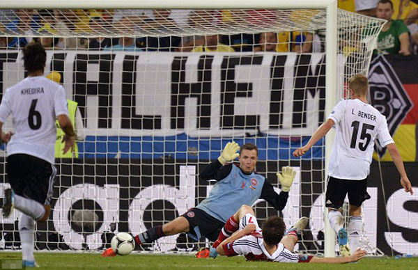 Denmark 1 Germany 2: Danes heading home as ton-up Podolski sets up Greece clash