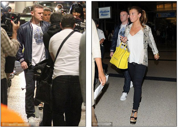 Forget the Euros! Rooney and Cole land in Los Angeles to relax after England failure