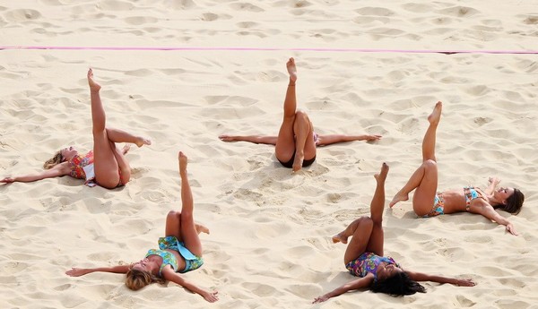 “Beach babes” display their virginal beauty in a dance