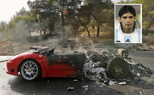 The £200k bonfire ... footballer burns his brand new Ferrari