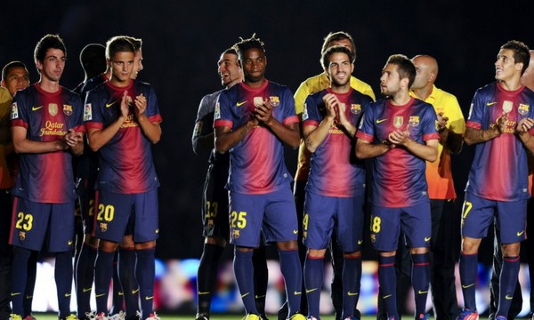 Barcelona celebrates their first Champions League final title of 20 years