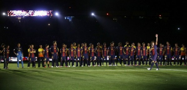 Barcelona celebrates their first Champions League final title of 20 years