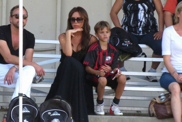 Victoria takes Harper to watch Romeo's football match