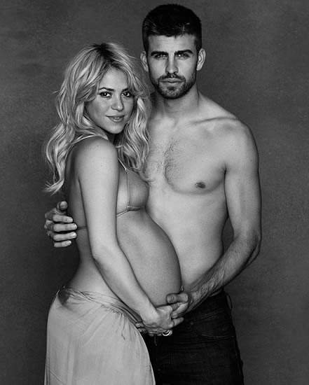 First Pique at Shakira and footie ace Gerard’s son...Singer and Barcelona star release snap of lad Milan