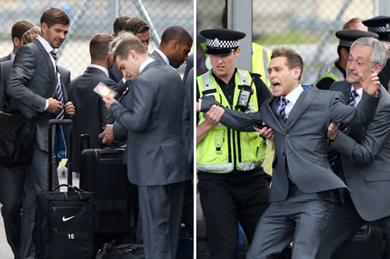 Joker Lee Nelson poses as England star before airport security notice and chuck him out