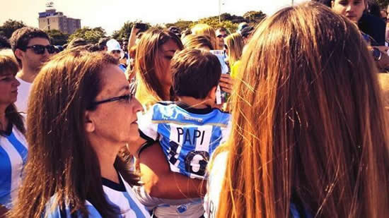 Lionel Messi was cheered on by girlfriend Antonella Roccuzzo & son Thiago against Iran