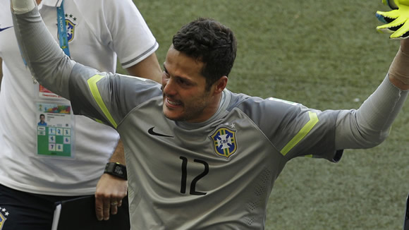 Julio Cesar cries tears of happiness after Brazil win over Chile
