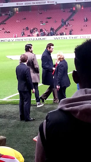 Hollywood stars Jim Carrey and Jeff Daniels at Arsenal v Manchester United