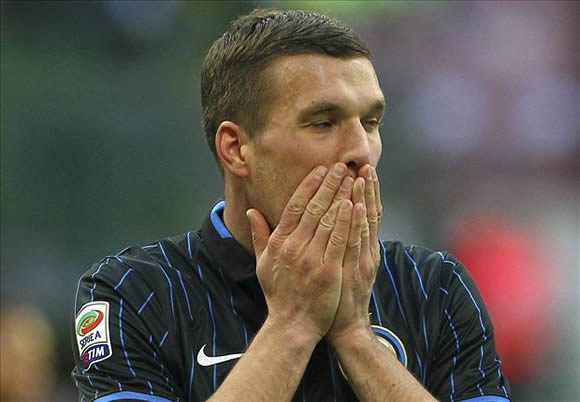 Podolski left out of Inter's Europa League squad
