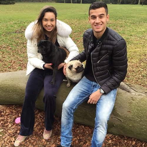 Liverpool’s Philippe Coutinho takes stroll with his girlfriend and dogs